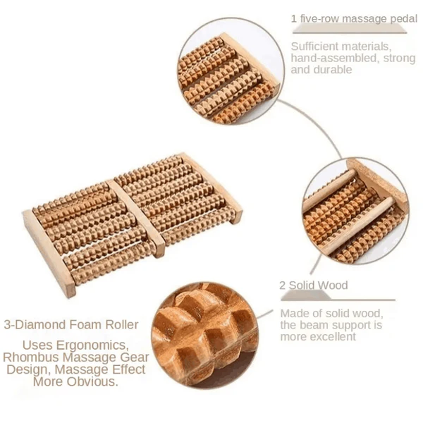 Dual Side Wooden Foot Massager