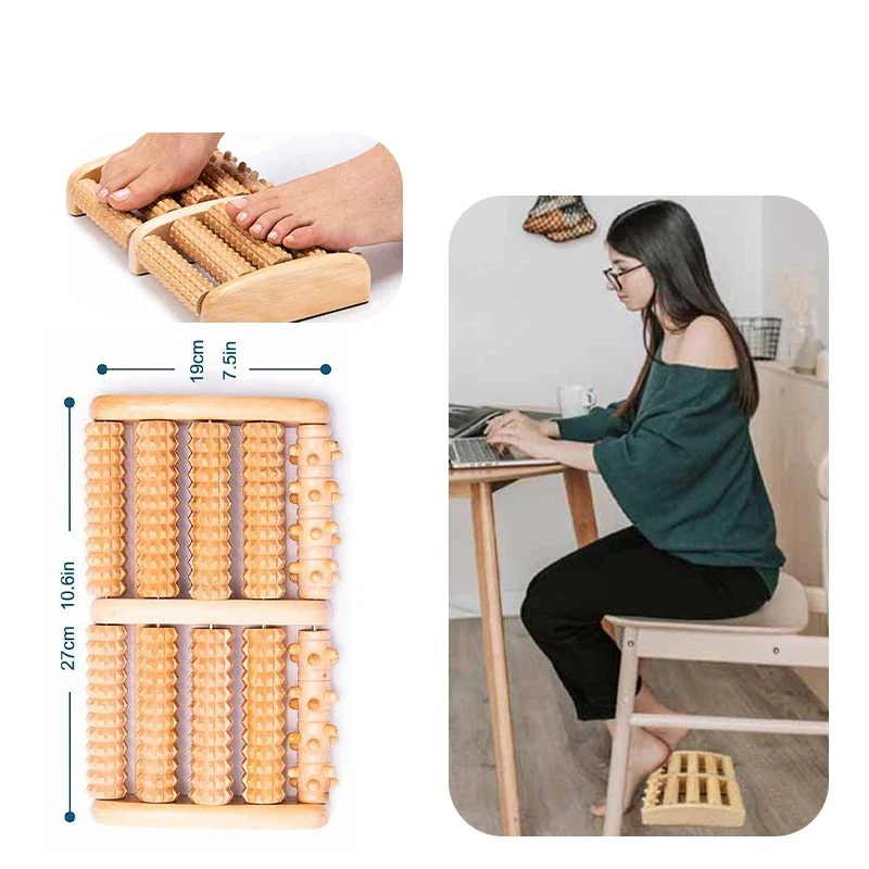 Dual Side Wooden Foot Massager