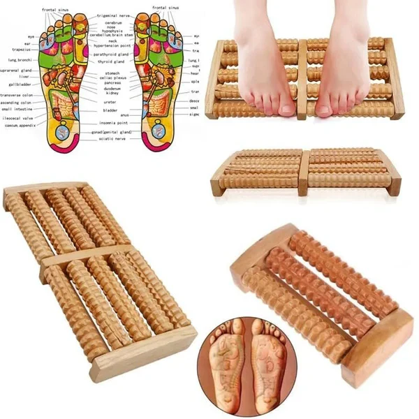 Dual Side Wooden Foot Massager